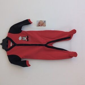 VITAMINS BABY Infant Boy's Long Sleeve  Sleeper w/Train Applique - Size 3 Mos.